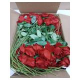 InnoGear 100 Pcs Red Roses Artificial Flowers, Fake Velvet Silk Rose Bulk Faux Flower for Decoration DIY Wedding Centerpieces Proposal Bridal Bouquets Shower Party Home Floral Decor (100, Red) - Retai