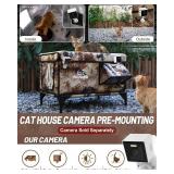 Sturdy Outdoor Heated Cat House for Winter, Insulated Heated Cat House for Outside with Two Door, Feral Cat Shelter with Waterproof Awning, Outdoor Cat House Barn Stray Kitty - Retail: $84