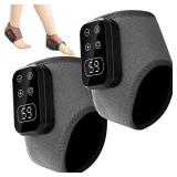 2PCS Foot Renew Triple Method Massager, 3 in 1 Massager for Neuropathy, Triple Technology Foot Massager Ankle, Wireless Portable Foot Massagers for Home/Office/Travel, 3-Speed & 5-Temperature (Grey)