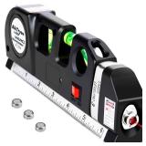 Laser Level Line Tool, Multipurpose Laser Level Kit Standard Cross Line Laser leveler Beam Tool with Metric Rulers 8ft/2.5M for Picture Hanging cabinets Tile Walls by AikTryee. - Retail: $10