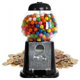 Gumball Machine for Kids 9" - Heavy Duty Metal with Glass - Christmas Antique Style Bubble Gum Machine - Kids Coin Operated Toy Bank for USA Coins - Candy Dispenser - Playo