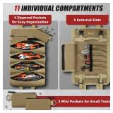 Tool Bag Roll Up, UUP Heavy Duty Rolled Empty Tool Storage Organization, Portable Foldable Rollup Organizer with 2 Small Pouches, Rollable Carrying Toolbag, Dad Men Mechanic Birthday Gifts, Khaki - Re