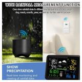 Digital Wireless Rain Gauge Outdoor, Home Weather Station Wireless Indoor Outdoor with Self-Emptying Rain Gauge, Thermometer, Barometer, Hygrometer, Atomic Clock, Weather Forecast and Alerts - Retail:
