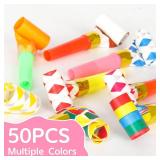 Chshhuao 50 Pcs Funny Blowouts Blow Horns Birthday Party Whistles New Years Party Favors - Retail: $8