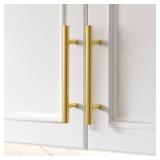 Goldenwarm 35 Pack 3 inch Gold Cabinet Handles Brushed Gold Cabinet Pulls Stainless Steel Drawer Pulls, Durable Kitchen Cabinet Handles - Bathroom Bedroom Dresser Handles Easy DIY Upgrade - Retail: $5