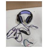 BENGOO G9000 Stereo Gaming Headset for PS5, PS4, PC, Xbox One Controller, Noise Cancelling Over Ear Headphones with Mic, LED Light, Bass Surround, Soft Memory Earmuffs - Purple - Retail: $28