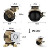 2 Inch Antique Brass Ball Casters, Vintage Caster Wheels, Swivel Plate Caster with Brake, Set of 4 Furniture Wheels for Sofa, Coffee Table, Cabinet, Kitchen Cart - Retail: $15