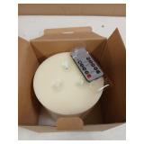 Amagic 6"x6" Extra Large Flameless Candles with 3 Wicks, Battery Operated Candles with Remote Control and Timers, 6 inch Diameter LED Pillar Candles, Real Wax, Ivory - Retail: $24