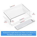 Beimu Acrylic Monitor & Laptop Stand Riser - Clear Computer & Laptop Stand for Desk - Compatible with iMac, MacBook & All Notebooks - White Aesthetic Decoration for Office & Home - Retail: $22