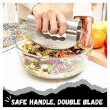 Nish Salad Choppers Mezzaluna Choppers with Protective Cover Mincing Knives Vegetable Knife Mezzaluna Mincer Double Blade Stainless Steel for Home Kitchen & Restaurant - Retail: $10