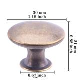HUGOLEM 20 Pack Breen Bronze Round Antique Brass Kitchen Cabinet Knobs Cupboard Door Knobs Drawer Handle Pulls Dresser Knobs with 21 Pcs Screws for Bathroom Drawer Door Hardware - Retail: $18