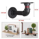 YCCO Industrial L Pipe Shelf Brackets for 7-14 in Depth Wood,Heavy-Duty 3/4" Iron,Wall Mount Floating Shelf Bracket L Metal Pipe Shelving Brackets for Wood-Black DIY Pipe Shelves(6.7*3.1 Inch 4 Pack) 