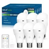 BoRccdit CordlessGlow 15W A19 Rechargeable Light Bulbs with Remote, 3 Color Temperatures + Dimmable Battery Operated Light Bulb, up to 24 Hours,6pk - Retail: $43