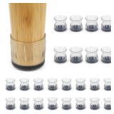 24 Pcs Chair Leg Floor Protectors, Silicone Felt Furniture Leg Cover Pad for Protecting Floors from Scratches and Noise (Fit 31 to 37mm),HOME MASTER HARDWARE - Retail: $17
