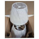 Small Lamp Shades Set of 2, 5.5" Top x 10" Bottom x 6.6" High, Small White Lamp Shades for Table Lamps, Fabric Lampshade Replacement for Bedside Lamp, Wall Sconces, Spider, Clip on Adapters Included -