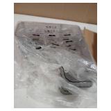 Kinkota 3-Tier Corner Organizer with Hooks, Gray PET Counter Storage | Multi-Purpose for Bathroom Skincare & Kitchen Organization (Missing Poles) - Retail: $33