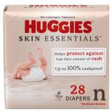 Huggies Size Newborn Diapers, Skin Essentials Baby Diapers, Size Newborn (6-9 lbs), 28 Count, Packaging May Vary - Retail: $12