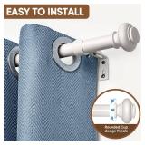 SIMEWIN White Curtain Rods for Windows 28 to 48 Inches Adjustable Decorative 1 Inch Diameter Single Window Curtain Rod Set with Classic Finials, White Finishing - Retail: $23