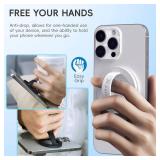 Anteel Magnetic Silicone Ring Grip Phone Holder, Strong Magnetic Attraction, Comfy and Portable, Removable Finger Loop Grip for Magsafe Phone Case (Black) - Retail: $8