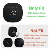 Wall Plate Cover Compatible with New 2025 Ecobee Smart Thermostat Essential, Practical Ecobee Thermostat Trim Kit, Programmable WiFi Thermostat Accessory (1, Pure White) - Retail: $10