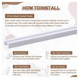 DoubleFill 20 FT/240 IN Self Adhesive Ceiling Curtain Track Rail No Drill Rod Screws or Tools No Damage for Windows Cabinet Closet Bathroom Shower Curtain Room Divider - Retail: $29