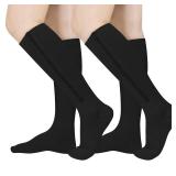 2 Pairs Zipper Compression Socks, 15-20 mmHg Closed Toe Compression Stocking with Zipper for Women and Men - Retail: $17