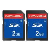 INDMEM 2 Pack SD Card 2GB Class 4 Flash Memory Card 2G SLC Stanard Secure Digital Cards (2PC) - Retail: $16
