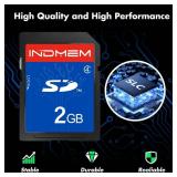 INDMEM 2 Pack SD Card 2GB Class 4 Flash Memory Card 2G SLC Stanard Secure Digital Cards (2PC) - Retail: $16