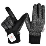 MOREOK Winter Gloves for Men/Women -10°F 3M Thinsulate Warm Touch Screen Snow Ski Bicycle Bike Gloves for Driving/Cycling/Running/Hiking-deep Gray-L - Retail: $20