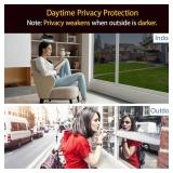 Dwersty One Way Daytime Window Privacy Film See Out Not in, Window Tint for Home, Reflective Mirror Glass Windows Coverings Sun Heat UV Blocking, Black-Silver, 17.5" X 78.7" - Retail: $6