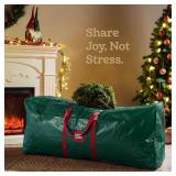 Zober Christmas Tree Storage Bag - Fits 7.5 Ft Artificial Trees - Plastic, Waterproof Christmas Tree Bag For Storage Box For Xmas - Strong, Durable Handles - Label Card Slot - Green - Retail: $12