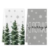 soheioue Merry Christmas Hand Towels Set of 2 Pine Trees Snowflake Bathroom Towel Xmas Gifts Farmhouse Decorations 18x26 Inch - Retail: $13