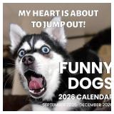 SUNEE Wall Calendar 2026, Dog Calendar From September 2025 to December 2026, 12"x24" Opened, Dog Emojis Theme Large Calendar 12"x12" for Organizing & Planning - Retail: $6