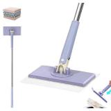 2026 Upgraded Snap Grip Mini Mop, Zero Touch Mini Mops, Cloth Changing MiniMop with Automatic Hands Free Push Pull Handle, Retractable Disposable Dust Mops for Multi Cleaning for Wall Door Window - Re