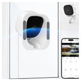 FLLVILLEY 3MP 2K Window Camera, 120° View Angle Window Camera, 2.4GHZ & 5GHZ WiFi Indoor Window Security Camera with Angled Window Mount, Person & Motion Detection, 24/7 Recording, Quick Install - Re