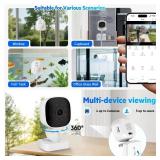 FLLVILLEY 3MP 2K Window Camera, 120° View Angle Window Camera, 2.4GHZ & 5GHZ WiFi Indoor Window Security Camera with Angled Window Mount, Person & Motion Detection, 24/7 Recording, Quick Install - Re