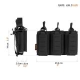 EXCELLENT ELITE SPANKER Tactical Open-Top Single/Double/Triple Molle Mag Pouch Tactical Bag Accessories HolderTriple Black - Retail: $30