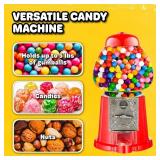 Vintage Gumball Machine - 11-Inch Retro-Style, Coin-Operated Cast Metal Vending Machine with Glass Globe and Free Spin by Great Northern Popcorn (Red) - Retail: $31