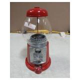 Vintage Gumball Machine - 11-Inch Retro-Style, Coin-Operated Cast Metal Vending Machine with Glass Globe and Free Spin by Great Northern Popcorn (Red) - Retail: $31