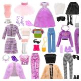 Doll Clothes & Accessories 8 Set Clothes Including Party Gown Chill Suits Casual Outfits Sport Wear Ballet Dresses for Doll with 8 Shoes 8 Accessories for 11.5 Inch Girl Dolls Storytelling Set 24 peic