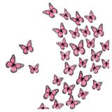 Chuangdi 48 Pcs Pink Monarch Butterfly Decorations 3 Size Fake Butterflies Realistic Butterfly Craft Artificial Mariposas Wall Decor for Craft Wedding Home Birthday Party (3.2inch,4inch,4.7inch) - Ret