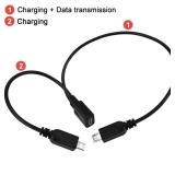 BERANMEY Micro USB 1 to 2 Splitter Cord, 2 Pack 0.3m/12inch Micro USB Female to Dual Micro USB Male Splitter Extension Charging Adapter Charge Cable - Retail: $7