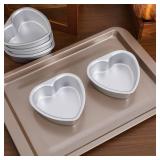 Kichvoe 5Pcs Heart Shaped Cake Pans 4 Inch Aluminum Baking Mold Non-Stick Coating for Diy Desserts Birthday Valentine S Day Wedding Kitchen - Retail: $19