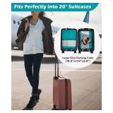 Gonex 8 Set Compression Packing Cubes, Expandable Mesh Organizer for Travel Accessories, Essentials With Toiletry, Laundry, Shoe, Cable Bags for Suitcases, Blue - Retail: $29