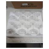 QOWOEO Set of 12 - Champagne Coupe Glasses, 7 Oz Clear Cut Rim Martini Glass with Short Stable Base, Ideal for Parties, Birthdays and Bars, Dishwasher safe - Retail: $37