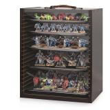 Cathyeen Miniature Display Case Display Cases for Collectibles Miniatures Storage Case Display Shelves Shelf for Collectibles for Mini Action Figures Valuable Collectibles or Crystal Stone brown) - Re