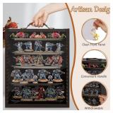 Cathyeen Miniature Display Case Display Cases for Collectibles Miniatures Storage Case Display Shelves Shelf for Collectibles for Mini Action Figures Valuable Collectibles or Crystal Stone brown) - Re