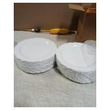 Upassion 100 Pieces White Plastic Plates - 10.25 inch White Dinner Disposable Plates - Premium Hard Disposable Dinner Plates - Party Supplies for Birthdays, Celebrations, Wedding and Events - Retail: 