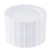 Upassion 100 Pieces White Plastic Plates - 10.25 inch White Dinner Disposable Plates - Premium Hard Disposable Dinner Plates - Party Supplies for Birthdays, Celebrations, Wedding and Events - Retail: 