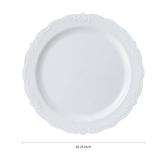 Upassion 100 Pieces White Plastic Plates - 10.25 inch White Dinner Disposable Plates - Premium Hard Disposable Dinner Plates - Party Supplies for Birthdays, Celebrations, Wedding and Events - Retail: 